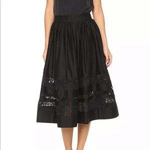 Alice + Olivia Tamira Black Lace Midi Skirt Sz. 4